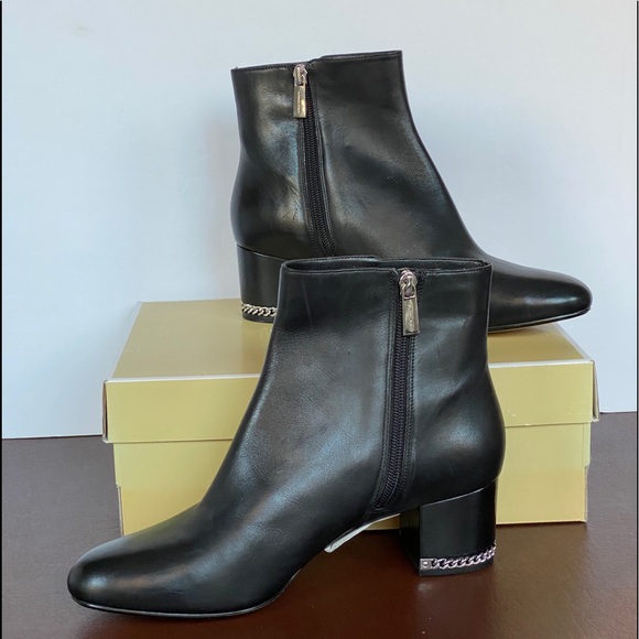 MICHAEL KORS Sabrina Chain Heel Bootie Leather 6.5 - Picture 6 of 11